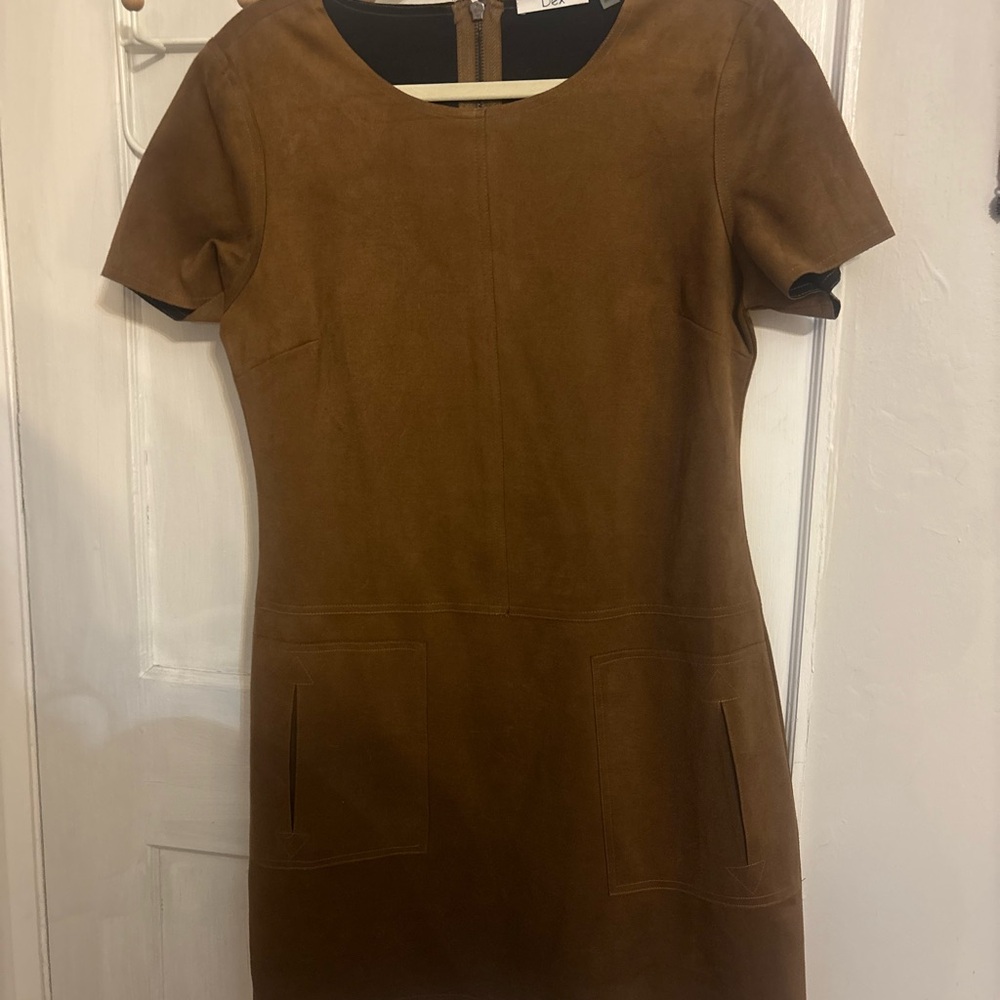 Elegant Brown fauxSuede Dress